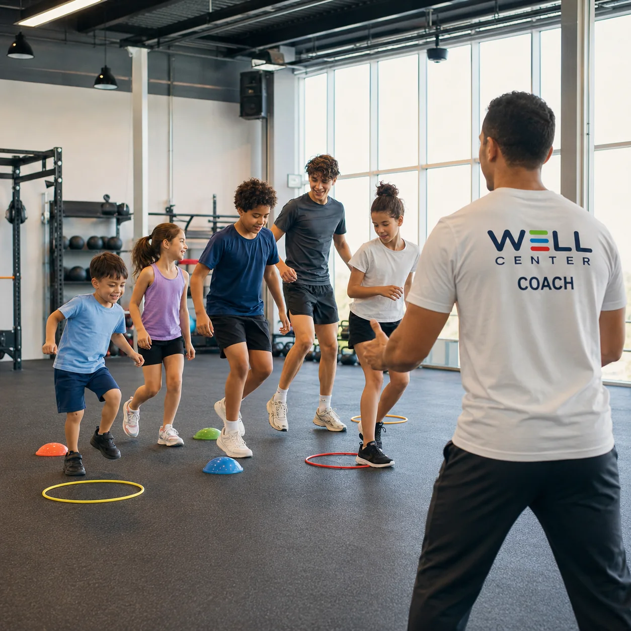 Enfants participant à une activité sportive ludique
